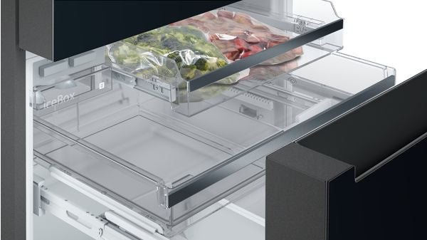 Siemens iQ700 Black Glass French Door Fridge
