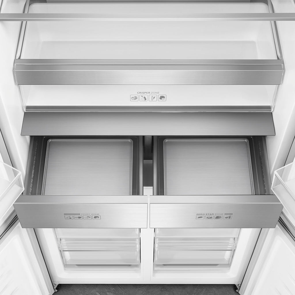 Smeg 90cm 4 Door Dark Inox Fridge Freezer
